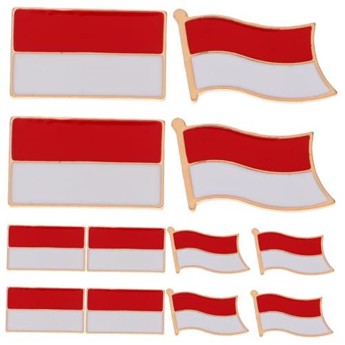 FOMIYES 6 Stück Teiliges Indonesien Nationalflagge Metall Anstecknadeln Broschen für Kleidung Schal Revers Pins Modische Dekoration für Männer und Frauen von FOMIYES