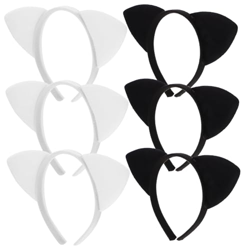 FOMIYES 6 Stück Teiliges Katzenohren Haarreif aus Weichem Plüsch Leichtes Cosplay Party Stirnband für Damen und Mädchen Bequemes Stylisches Accessoire für Karneval und Festtagsdeko von FOMIYES