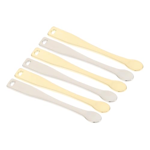 FOMIYES 6 Stück Teiliges Metall Kosmetikspatel Gesichtcreme Löffel zum Abfüllen und Auftragen Glatte Oberfläche Praktische für DIY Kosmetik Make Up und Hautpflege Silber und Gold Set von FOMIYES