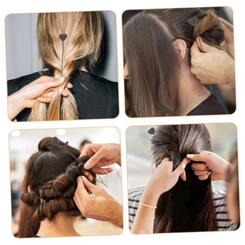 FOMIYES 6 Stück Teiliges Schwarzes Herz haarflechtwerkzeug für Frauen Schnelles Perlen einfädeln und Vielseitiges Haarstyling Langlebig Geeignet für Haartypen Einfaches von FOMIYES