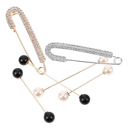 FOMIYES 6 Stück Teiliges Set Dekorative Sicherheitsnadeln mit Perlen und Strass Taillierende Broschen für Damen Anstecknadeln für Pullover Schals und Cardigans Figurbetonendes von FOMIYES