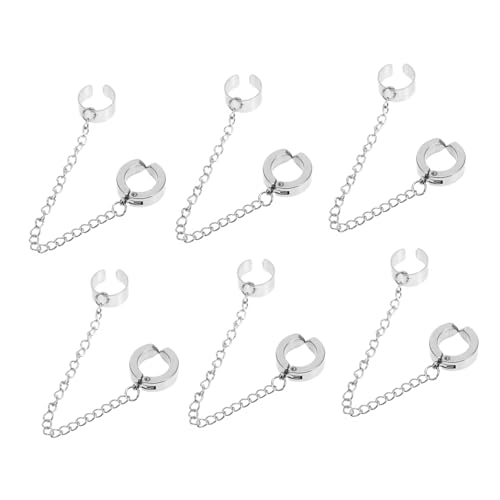 FOMIYES 6 Stück Teiliges Set Ohrclips mit Kettenanhänger für Frauen und Mädchen Stilvolles und Langlebiges Schmuckstück für Partys und Besondere Anlässe von FOMIYES