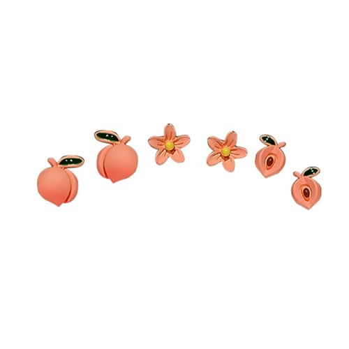 FOMIYES 6 Stück Teiliges Set Ohrstecker mit Pfirsichblüten Design Leichte Bequeme Ohrringe für Partys Geburtstage Feiertage Hautfreundlich Langlebig von FOMIYES