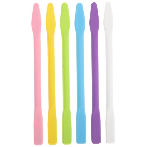 FOMIYES 6 Stück Teiliges Silikon Rührstäbe Weiche Kosmetische Rührstäbe für Gesichtsmaske DIY Make Up Werkzeug Vielseitig für Harz Farbe und Flüssigkeiten Wiederverwendbar Zufällige Farbe von FOMIYES