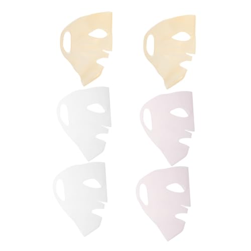 FOMIYES 6 Stück Teiliges Silikonbeschichtete Gesichtsmaske Wiederverwendbar Hält Feuchtigkeit Verhindert Verrutschen für Damen in Transparent Gold für Hautpflege von FOMIYES
