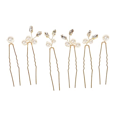 FOMIYES 6 Stück Teiliges U Förmige Perlen Haarnadeln aus Rutschfest und Hautfreundlich Eleganter Brautschmuck für Hochzeit und Festliche Anlässe Passend für Haarfarben und Typen von FOMIYES