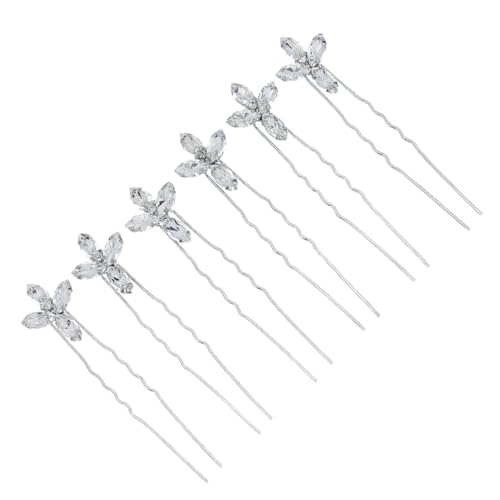 FOMIYES 6 Stück Teiliges U förmiges Strass Haarschmuck Stilvolle Haarklammern mit Funkelnden Kristallen Langlebige Metalllegierung Eleganter Brautschmuck und Modische Haarnadeln für von FOMIYES