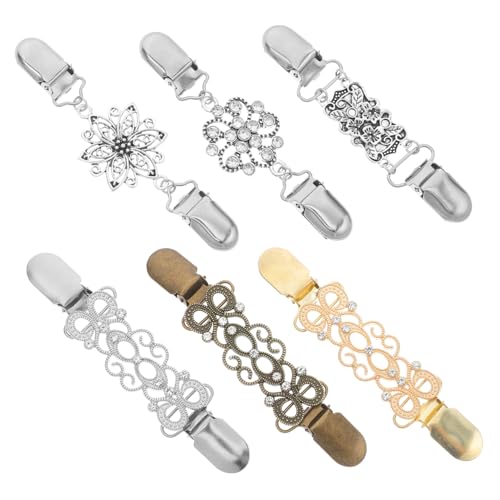 FOMIYES 6stücke Schalclip Aus Legierung Mit Wirbelmuster Schalhalternadel Brosche Vintage Pulloverclip Kragenclip Für Damen Retro-design Langlebig Und Vielseitig Einsetzbar von FOMIYES