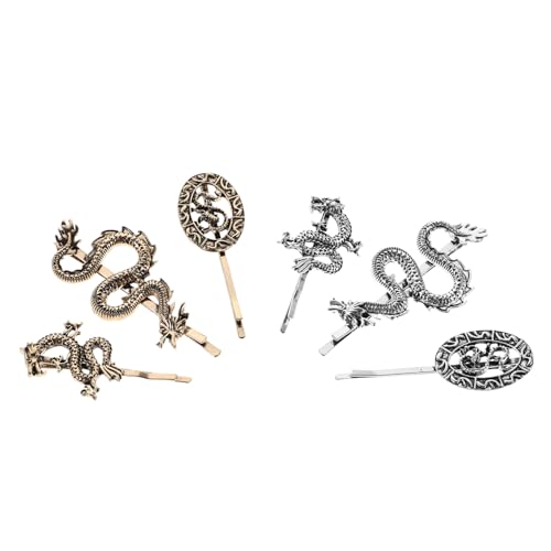 FOMIYES 6 Stück Teiliges Vintage Dragon Haarclip Lang Metall Haarklammern mit Punk Gothic Design Seitlicher Stirnfransen Haarschmuck Halloween Party Zubehör für Frauen Mädchen Teens von FOMIYES