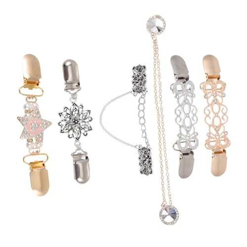 FOMIYES 6 Stück Teiliges Vintage Sweater Clip aus Hochwertiger Modische Cardigan Clips für Damen Vielseitige Tuch und Kleidungsclips Stilvolle Retro Broschen zur Outfit Zufällige Farbe von FOMIYES