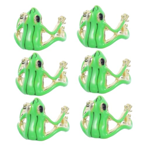 FOMIYES 6stücke Froschring Verstellbar Grün Süß Tier Schmuck Damen Accessoires Verspielte Laubfrosch Design Ring Für Frauen Finger Schmuckstücke von FOMIYES