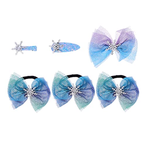 FOMIYES 6 Stück Weihnachts Clips Bowknot Haarnadel Schleife Haarnadeln Mädchen Haarnadel Mesh Bowknot Haarseile Haarspange Schneeflocke Haarnadeln Schleifen Clips Bowknot Haarspangen von FOMIYES