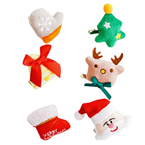 FOMIYES 6stücke Haarspangen Mit Weihnachtshaarnadeln Kinderhaarnadel Und Kinderhaarspangen Für Weihnachtsdekoration Plüschdesign Als Haarnadel Und Kopfschmuck von FOMIYES