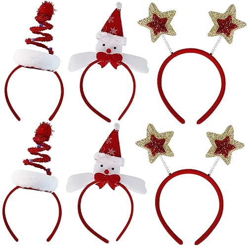 FOMIYES 6er-pack Weihnachts-stirnbänder für Damen Weihnachtsbaum Stern-stirnband Haarspangen für Festliche Anlässe von FOMIYES