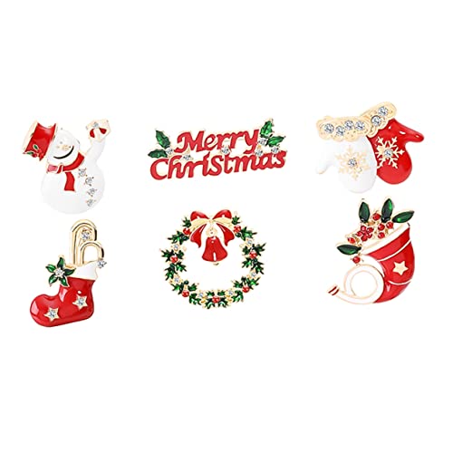 FOMIYES 6 Stück Weihnachtsbroschen Kreative Weihnachtsdeko Schmuck für Festlichkeiten Langlebigem Material für und Partys von FOMIYES