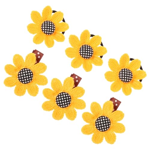 FOMIYES 6-teiliges Set Sonnenblumen-haarnadel Haars Eil Set Haarspangen Aus Stoff Haarnadel Für Kinder Haarspangen Aus Kunststoff Blumenhaarbänder Gummiband Baby Ausgabekarte Elastisch von FOMIYES