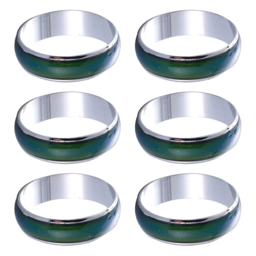 FOMIYES 6-teiliges Stimmungsring-Set für Kinder: Farbwechselndes Fingerring-Set für Emotionen und Temperatur, für Mädchen und Jungen, lustiger Schmuck, Partygeschenke von FOMIYES