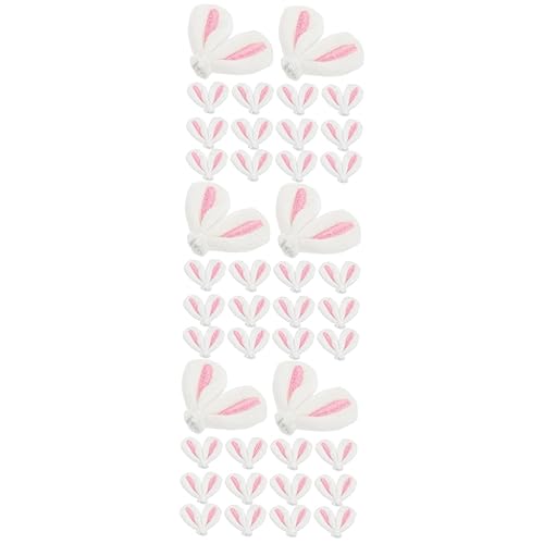 FOMIYES 60 Stk Hasenohr Haarspange Hasenohr Haarnadel Osterhandwerk Hasen-ohrclips Hasenohren Zum Basteln Hasenohr Selber Machen Filzkugeln Zum Basteln Haarschmuck Stoff Zubehör Mädchen von FOMIYES