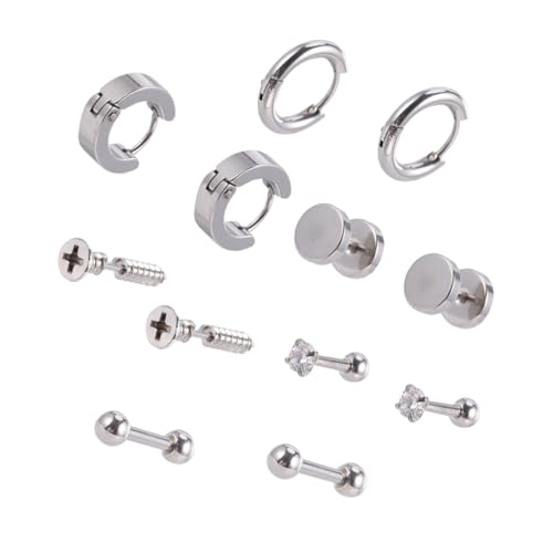 FOMIYES 6Paare Ohrringe Punk Piercing Ringe für Damen Modisches Ohr Zubehör Vielseitige Styles für Hypoallergen Langlebig Stylish von FOMIYES