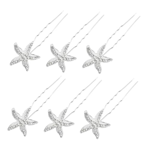 FOMIYES 6 Stücke Strass Kopfschmuck Braut Haar Clip Stern Haar Schmuck Pin Für Strand Hochzeit von FOMIYES