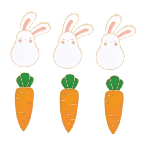 FOMIYES 6stücke Kreativer Hasen Brosche Für Ostern Mit Karotte Revers Accessoires Party Broschen Geschenkbroschen Langlebig Und Leicht von FOMIYES