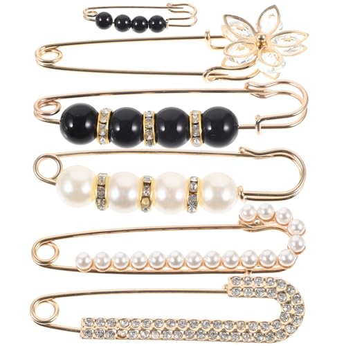 FOMIYES 6Stücke Perlen Broschen für Damen Verstellbare Schal Clips Hosen Pins zur Optimalen Kleidung Dekoration Einfach zu Bedienen für Taillenschnallen FOMIYES 6Stücke Perlen Broschen für Damen Verstellbare Schal Clips Hosen Pins zur Optimalen Kleidung Dekoration Einfach zu Bedienen für Taillenschnallen von FOMIYES
