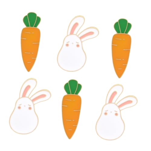 FOMIYES 6stücke Ostern Broschen Kaninchen Karotte Revers Accessoires Deko Für Pullover Schal Kleid Tasche Mütze Party Schmuck von FOMIYES