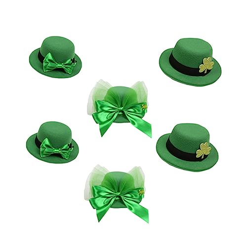 FOMIYES 6st Klee Hut Patricks Day Kopfschmuck St. Patricks Day Koboldhüte Facinator Partyhüte Grüner Hut Haarspangen Haarklammern St. Patricks Day Stirnband Koboldhut Haarspange Tuch Green von FOMIYES
