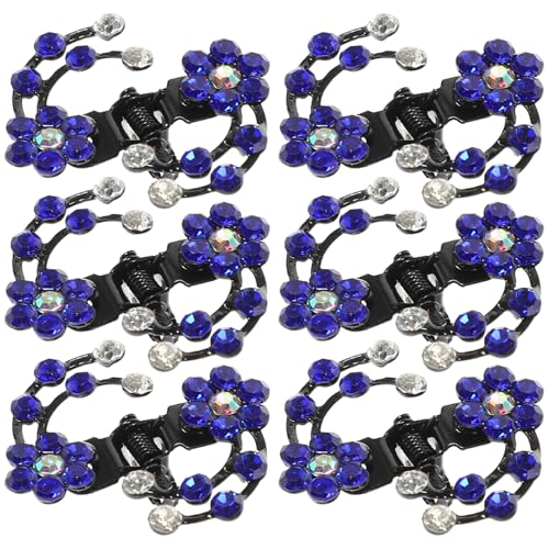FOMIYES 6stücke Pack Mini-haarnadeln Mit Strasssteinen Für Damen Und Mädchen Pflaumenblüten-blumen-haarspangen Haarschmuck Für Hochzeiten Und Feiern Dunkelblau von FOMIYES