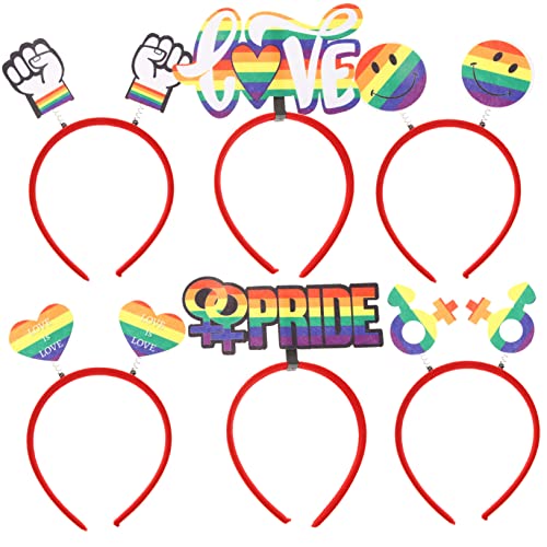 FOMIYES 6stücke Teiliges Regenbogen Stirnband Für Pride Events Dekorative Haaraccessoires Für Frauen Für Lgbt Festivals Feierlichkeiten Und Geburtstagsfeiern von FOMIYES