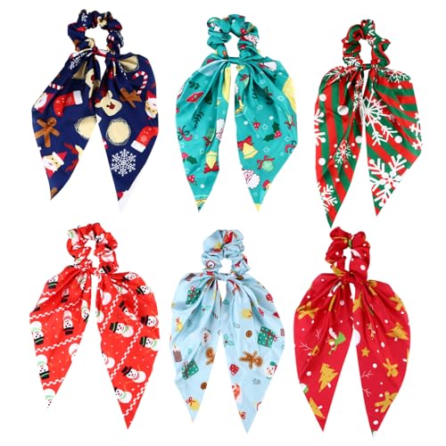 FOMIYES 6stücke Weihnachten Pferdeschwanzhalter Haarringe Haarseil Für Frauen Haarschmuck Mit Muster von FOMIYES