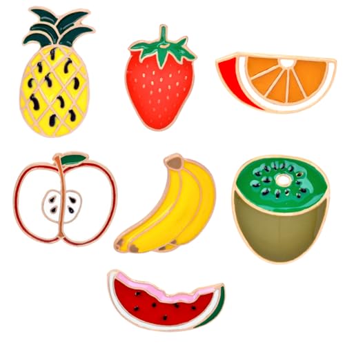FOMIYES 7 Stück Teiliges Obst Broschen für Damen Kreative und Niedliche Anstecker für Kleidung Taschen und Hüte Stilvolle Sommer Dekoration Fruchtform von FOMIYES