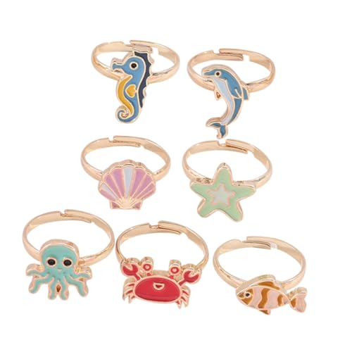 FOMIYES 7stücke Tier Motiv Fingerringe Junge Mädchen Schmuck Helle Farben Aus Legierung Einstellbare Dekorative Ringe von FOMIYES