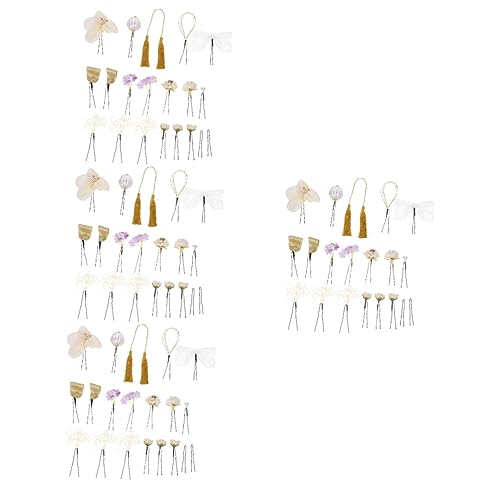 FOMIYES 72 Stk Japanische Haaraccessoires Haarnadel Aus Perlenkristall Perlenhaarstock Haarspangen Hochzeit Haarnadel Hochzeitshaar Erwachsener Stil Mesh Braut Bademantel von FOMIYES