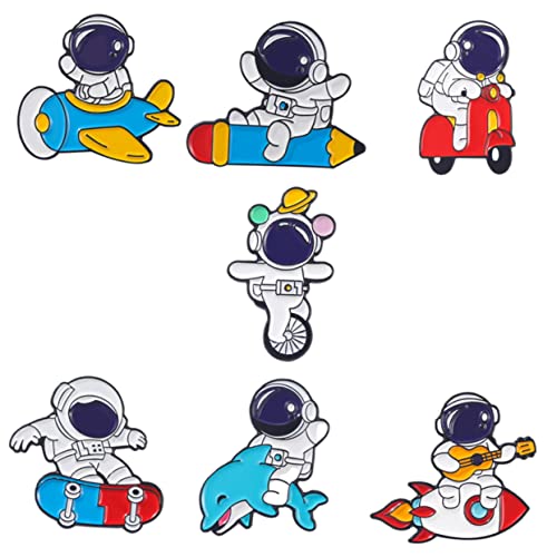 FOMIYES 7stücke Astronaut Broschen Stilvolles Pins Für Damen Robuste Metall-anstecknadel Mit Charmantem Weltraum-design Für Kleidung Taschen Und Hüte von FOMIYES