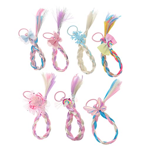 FOMIYES 7stücke Bunte Haarverlängerungen Für Mädchen Mit Dekorativen Haarschleifen in Rainbow Und Schmetterlingsmuster Für Partys Und Besondere Anlässe von FOMIYES