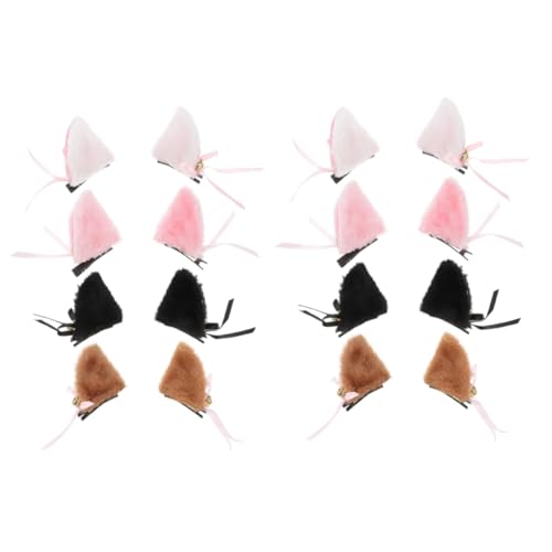 FOMIYES 8 Paare Katzenohren Haarklammern mit Glöckchen Süße Lolita Cosplay Haarspangen und Halloween Kostüm Zubehör für Party Karneval und Verkleidung von FOMIYES