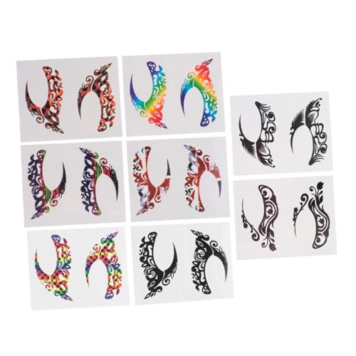 FOMIYES 8 Paare Temporäre Augen Make Up Tattoos Gesicht Sticker Langanhaltend und Schweißresistent Eyeliner und Eyeshadow Aufkleber für Erwachsene für Halloween Festivals und Kostümpartys von FOMIYES