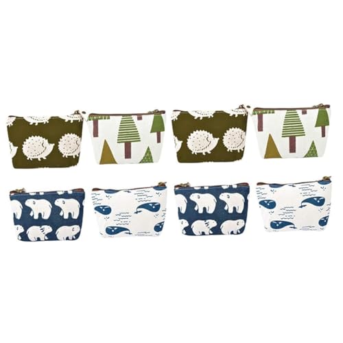 FOMIYES 8 Stck. Teiliges Kreative Canvas Geldbörsen mit Reißverschluss Tragbare Aufbewahrungstaschen aus Segeltuch Leicht und Kompakt Geeignet für Frauen und Mädchen Modisch und Vielseitig von FOMIYES