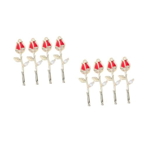 FOMIYES 8 Stck. Teiliges Rosenanhänger Funkelnden Zirkonblumen Vintage Schmuckanhänger für DIY Halsketten Armbänder Leichtes Design Vielseitig für Valentinstagsgeschenke von FOMIYES