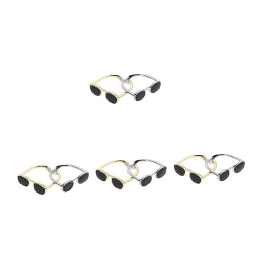 FOMIYES 8 Stck. Verstellbarer Mini Brillen Fingerring für Damen Herren Offener Statement Schmuck Accessoire für Partys Dates Hochzeiten von FOMIYES