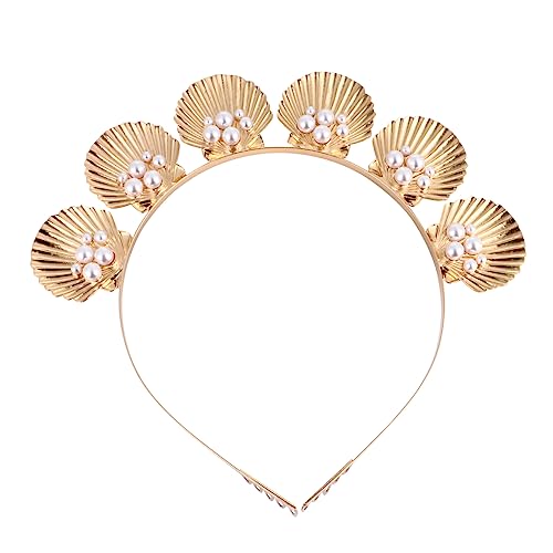 FOMIYES 8 Stk Stirnband aus Legierungsschale Strandmuschel-Haarband Haargummis für Mädchen Haarschmuck Tiara Urlaubs-Muschel-Stirnband Urlaub Muschelhaar Kleid Hülse goldene Schale Braut von FOMIYES