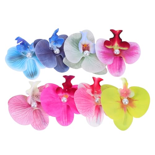 FOMIYES 8 Stück Boho Blumen Haarspangen mit Realistischen Schmetterlings orchideen Leichte Alligator Haarklammern für Langes Haar Fester Griff Tropisch Femininer Stil für Damen und von FOMIYES