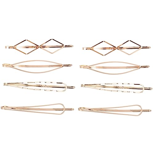 FOMIYES 8 Stück Goldene Geometrische Haarklammern Rutschfeste Haarspangen für Mädchen Langlebiges Haarschmuck für Geburtstagsfeiern Weihnachten und Feste von FOMIYES