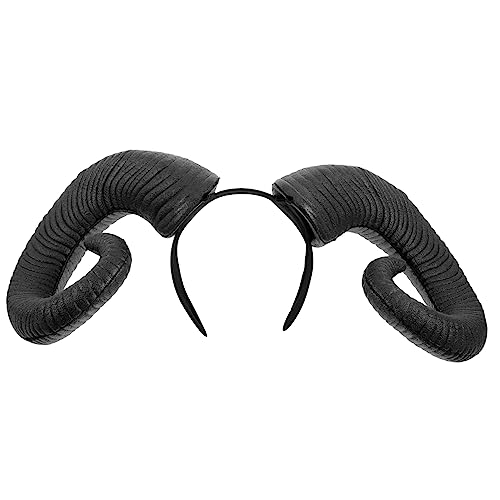 FOMIYES Haarschmuck 8 Stück Halloween-Stirnband Schwarzes Stirnband Schwarze Outfits Stofftiere Für Erwachsene Teufelskostüm Für Männer Horn-Haarband Schwarzes Schafhorn Lustiger Stirnband von FOMIYES