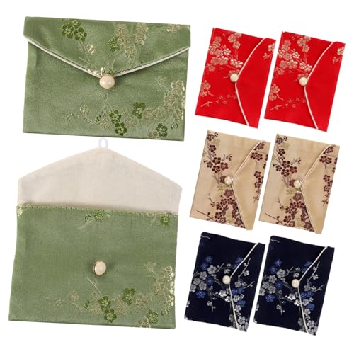 FOMIYES 8 Stück Handbestickte Schmucktasche Schmuck Halskette Geldbörse Aus Seide Bestickte Handtasche Chinesischer Seidenorganisator Bestickte Seidenhandtasche Reiseschmuckbeutel von FOMIYES
