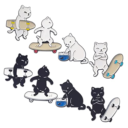 FOMIYES 8 Stück Teiliges Emaille Katzenpins Niedliche Anstecknadeln Vielseitige Broschen für Rucksäcke Kleidung und Hüte Leichte Langlebige Metalllegierung Modisches Accessoire für Alltag von FOMIYES