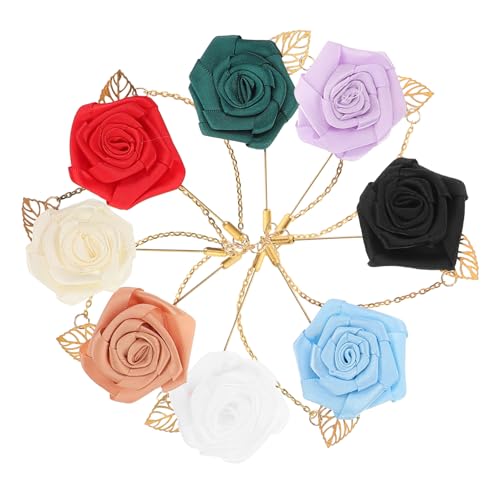FOMIYES 8stücke Rosenanstecker Mit Blumenmotiv Für Herren Vintage-blumenbrosche Für Anzüge Hochzeitstage Und Partys Accessoires Für Männer von FOMIYES