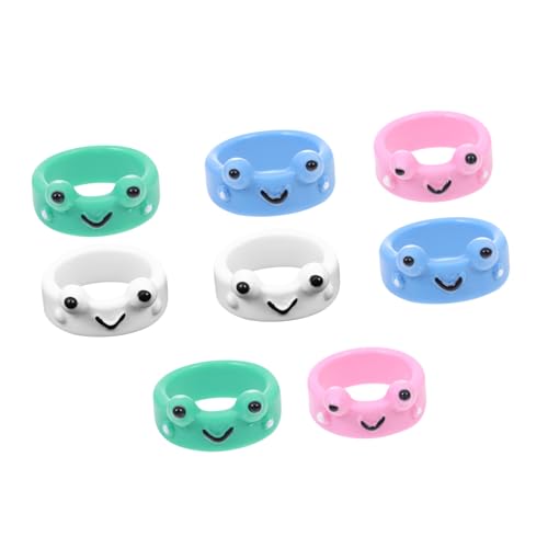 FOMIYES 8 Stück Teiliges Niedliche Frosch Ringe aus Resin Kleine Finger Ringe für Frauen Stapelbar Langlebig Vielseitiger Schmuck für Alltag und Kostümdeko von FOMIYES