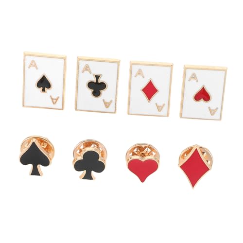 FOMIYES 8 Stück Teiliges Poker Element Brosche Set Metall Stilvolle Anstecknadel für Hemden Anzüge Rucksäcke Robustes Design für Männer und Frauen Perfekter Kragen Accessoire von FOMIYES
